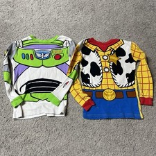 Disney Pixar Toy Story Buzz Lightyear Woody Pajama Tops Kids Size 5T