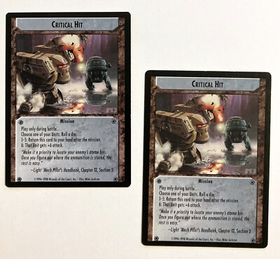 Critical Hit (2) Battletech CCG Commander's Edition Mission | eBay