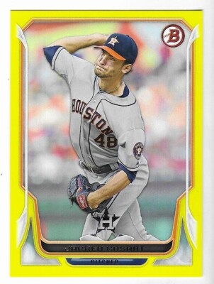 Jarred Cosart 2014 BOWMAN MLB BASEBALL YELLOW PARALLEL CARD #81 Astros /99 RARE