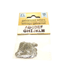 Crafters Square Mini Galvanized Metal Letters A M Alphabet 1 inch Tall Craft NEW