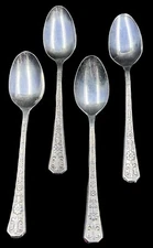 4 Vintage Interpur FLORENZ Teaspoons Stainless Steel Floral Pattern Korea MCM