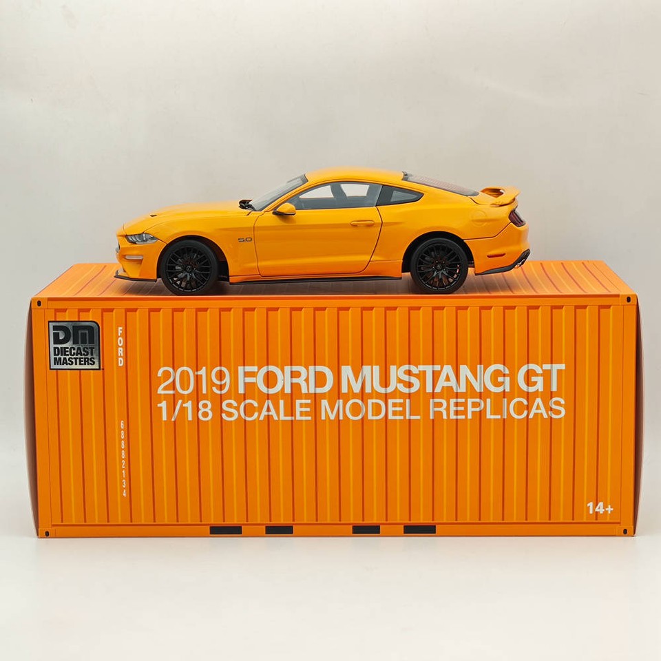 DM 1:18 Ford Mustang GT 2019 Orange – Miniature Moulée Sous Pression, Neuve