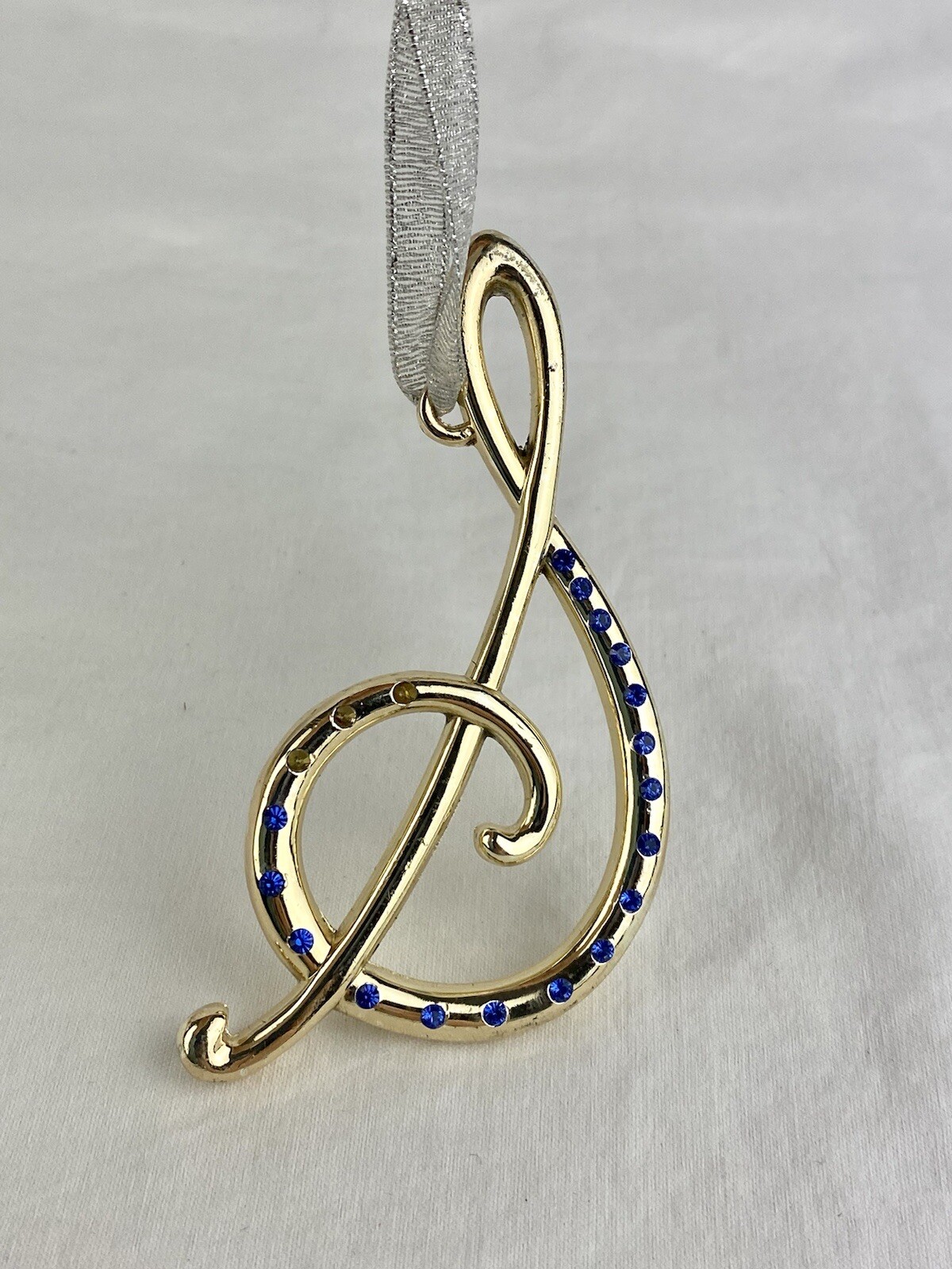 Harvey Lewis Holiday Ornament Christmas Musical Treble Clef Swarovksi Crystals