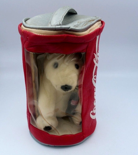 Coca-Cola Play-By-Play Plush Collection Polar Bear in Foam Can 1993