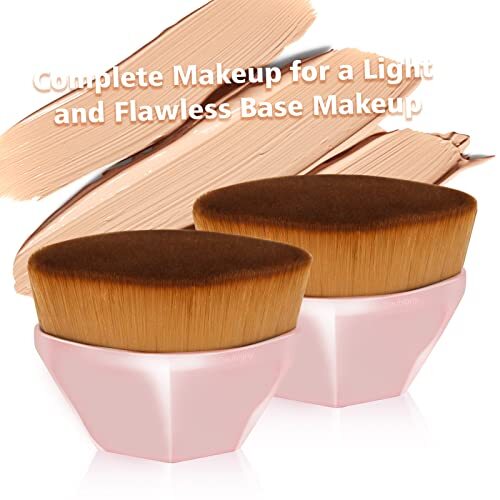 Foundation Makeup Brush Flat Top Face Blush Liquid Powder Blending Liquid Cream - Picture 4 of 8