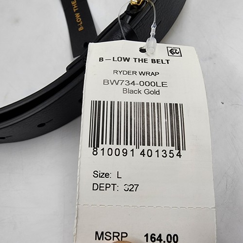 B-low the Belt Ryder Wrap Leather Belt Women's L Black/Gold Adjustable - Picture 16 of 18