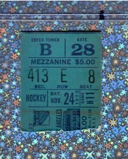 Jean Ratelle Hat Trick #6 G#279 ticket stub 11-24-1973 Rangers Kings MacGregor