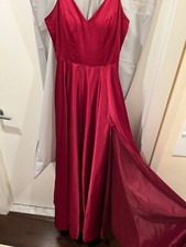 Full-Length Red Satin Ballgown (Size 5/6) w/ Pockets