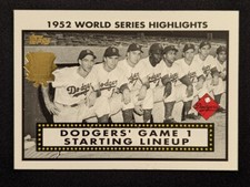 2001 Topps #52WS-1 Dodgers 1952 World Series