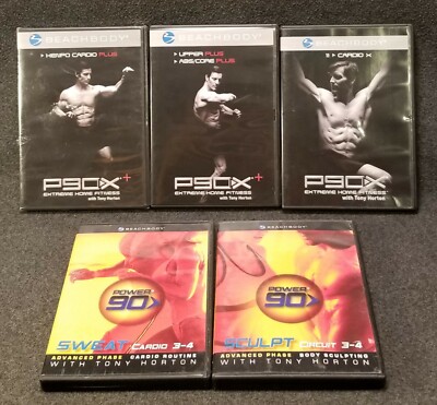 3 P90X PLus & 2 Power 90 workout DVD lot Abs Total Upper Body Kenpo Cardio X