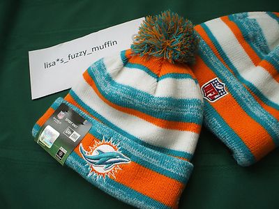 Throwback Miami Dolphins New Era knit pom hat beanie NEW RARE NFL Authentic New Era | Accessories | Throwback Miami Dolphins New Era  main image 2