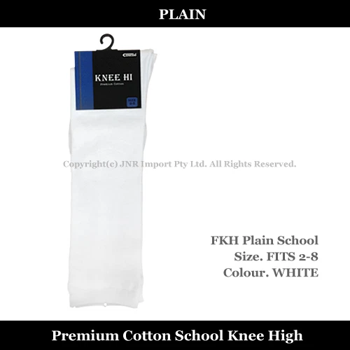 Premium Cotton Plain Knee High Size 2-8 or 6-11-Cheer Leader Girls Sydney Seller - Picture 11 of 15