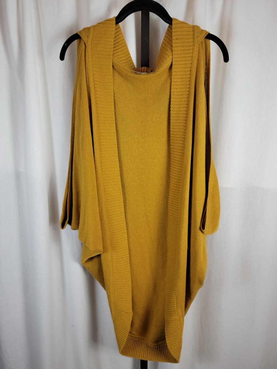 Pietro Filipi Womens Mustard Gold Yellow Sweater Vest Cardigan Sz