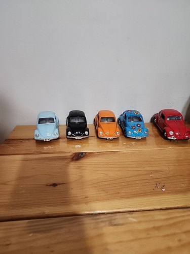 1967 Volkswagen Beetle Flowers Diecast 1:32 5 X 2.25 X 2.25 Front Set Of 5 Open - Picture 18 of 24
