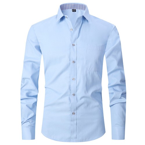 Mens Dress Shirts French Cuff White Collar Formal Business Camisas Slim Shirts - Picture 4 of 23