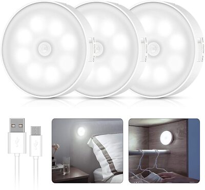 2 Stück Nachtlicht Mit Bewegungsmelder - USB-aufladbar Für Schlafzimmer & Kinderzimmer