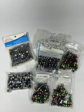 Lot of Assorted Black/White/Glow Alphabet Letter  Number Beads Craft Jewlery