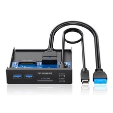 Graugear G-MP01CR Multi Front Panel 3.5 Bay USB Hub Type-C 20Gbps SD Card Reader