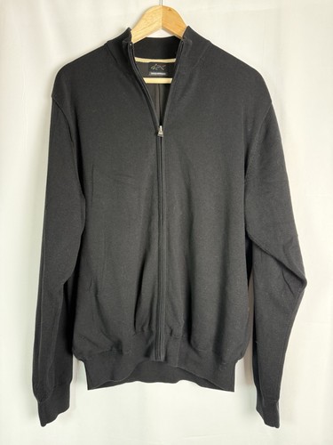 Greg Norman Mens Zip up Sweater Black Large Lined Golf Sweater