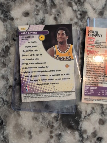 Kobe Bryant 2 Card Lot Topps Finest Color Match #128 & #LAL-G8 - Picture 17 of 18
