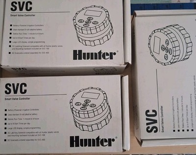  Lot Of 3 Hunter SVC 100 Smart Valve Controller,9V Batt. Powered Single Station