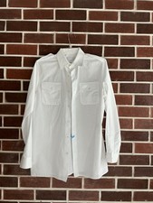 PRADA Men's White Long Sleeve Dress Shirt Size 40 15 3/4 Collared Chest Pockets