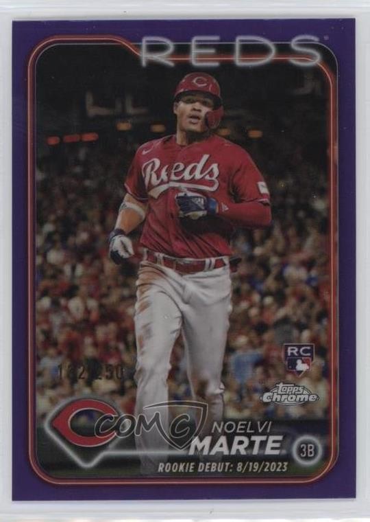 2024 Topps Chrome Update Rookie Debut Purple Refractor 132/250 Noelvi Marte 07b3