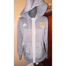 Adidas Full Zip Hoodie Women S Gray Excellent KM Football Jacket