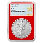 2026 $1 1-oz American Silver Eagle NGC MS70 ER West Point Star Label Red Core