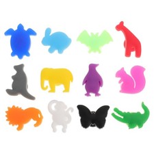 12Pcs Reusable Silicone Wine Glass Charms Animal Shapes Colorful Drink Markers