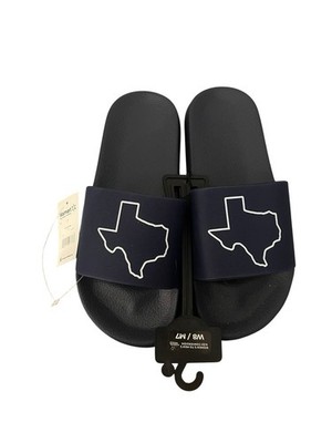 NWT Texas State Slip On Slider Sandals Navy Unisex W8/M7 Everyday Beachwear Pool