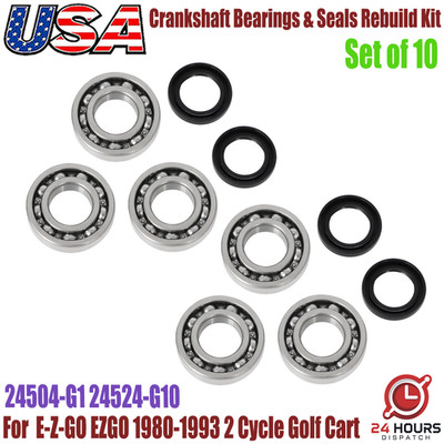 2Kit For EZGO 2 Cycle Golf Cart 244cc Engines 2PG & 3PG Crankshaft Bearing Seal