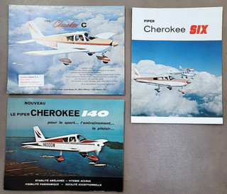 Lot de 3 brochures documentations Avion PIPER CHEROKEE (I40 Six C)