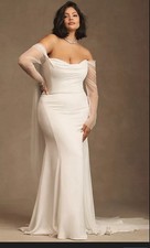 Jenny Yoo Olivia Wedding Dress Size 18 Not Altered Satin Fabric Strapless, NWT