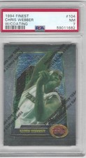 🔥June special HOF NBA  Auction ☄️1994 Topps Finest, Chris Webber, 104, PSA7