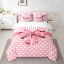 Pink Bowknot Comforter Set 7 Pieces Dreamy Princess Style Bedding Twin Pink8