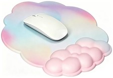 JIKIOU Mouse Pad Wrist Support with Leather 10.4L x 9.8W inches, rainbow