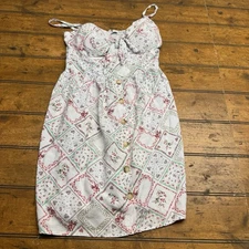 AUW Mini Sundress Medium Adjustable Straps Elastic Pullover Spring Back 2 School