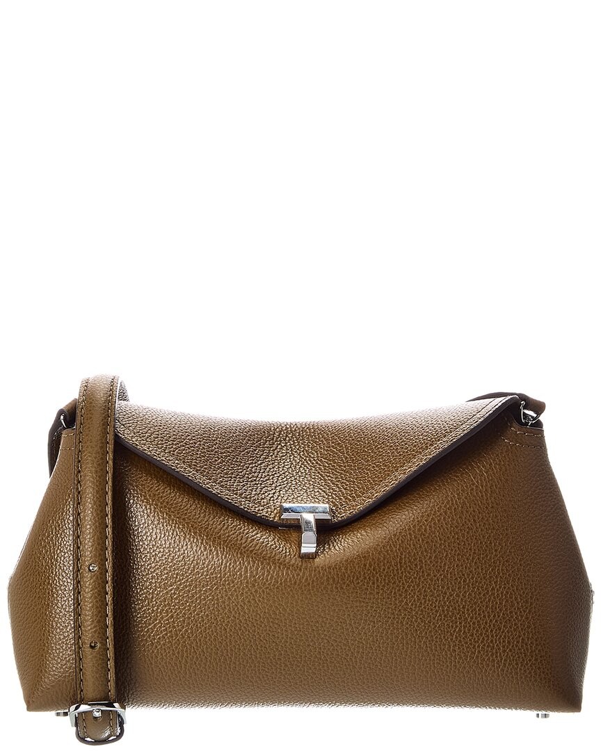 Toteme T Lock Leather Clutch Women's Green
