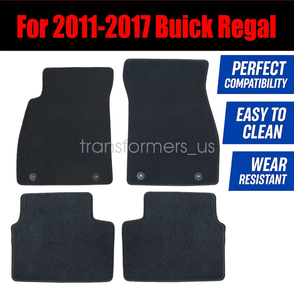 2011-2017 For Buick Regal Front & Rear Replacement Floor Mats Carpet Velour 4Pcs - Изображение 3 из 4