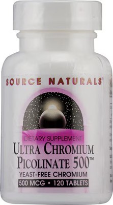 2 X Source Naturals Ultra Chromium Picolinate 500� -- 500 mcg - 120 Tablets