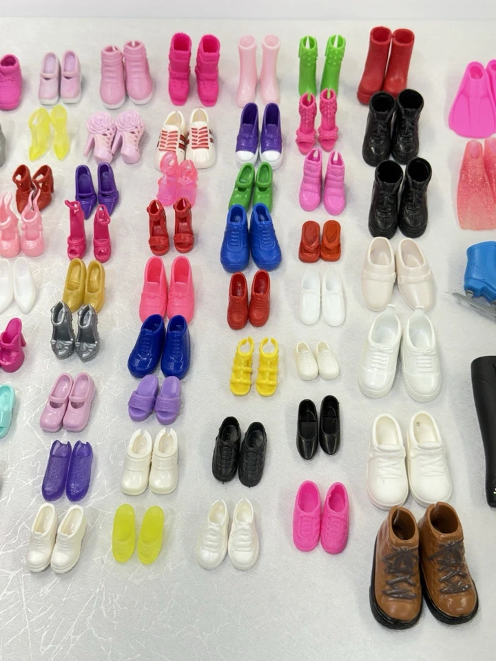 93 Pairs of Modern Barbie And Ken Mattel Brand And Some Clone Doll Shoe Lot EUC - Image 4 of 4