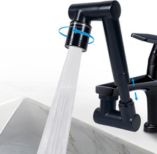 1440  Swivel Faucet Extender with 2 Mode Splash, Retractable Rotating Sink Ex...