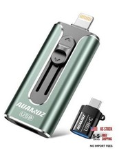 Flash Drive for iPhone Photo Stick USB Memory Stick, Portable Thumb 256GB Green