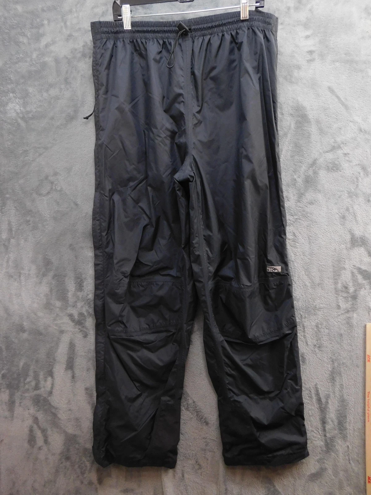 Red Ledge Pants Mens XL Black Waterproof Breathable Nylon Packable Side Zip 4104