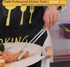 16-Inch Fine Tweezer Tongs Extra-Long Cooking Tweezer Stainless Steel Kitchen...