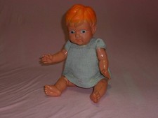Pre-war Celluloid Boy Doll Sitting Pose Unknown Maker, 43cm Used