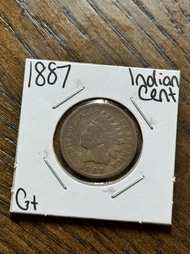 1887 Indian Head Cent Penny Good Better Date US 1c Type Coin (Raw18573)