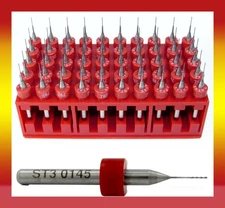 #79 .0145 Diameter Solid Carbide Drill Bits 50 Pieces - 1/8" Shanks