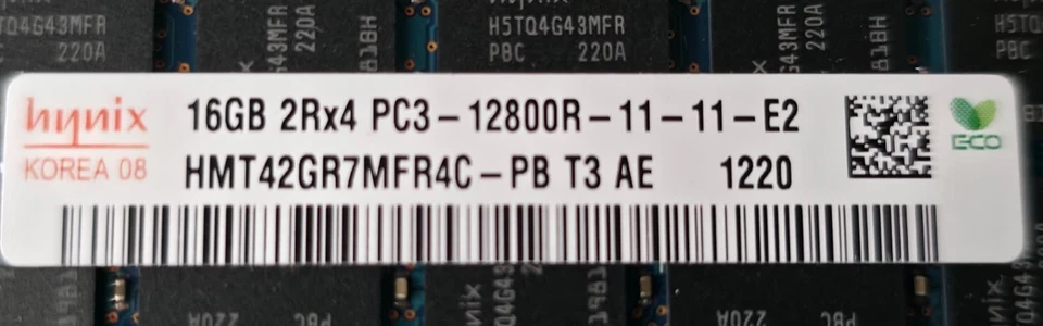 32GB (2x16GB) Server RAM Hynix PC3 - 12800R DDR3 HMT42GR7MFR4C-PB 2Rx4 - Image 4 of 4